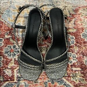 Rebecca Minkoff Glittering Black and Silver Heels